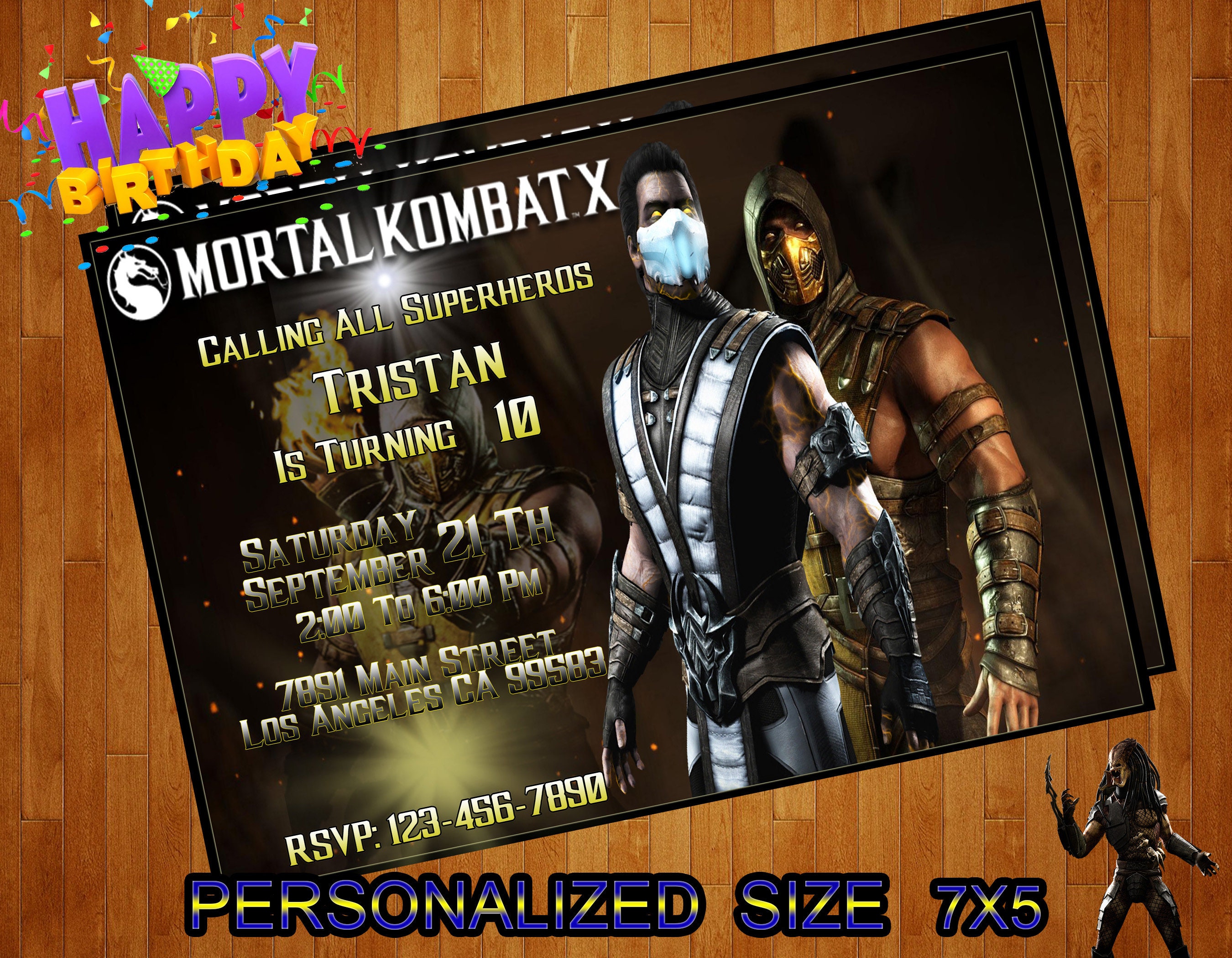 Mortal Kombat x Digital Invitation / Mortal Kombat X Birthday Etsy