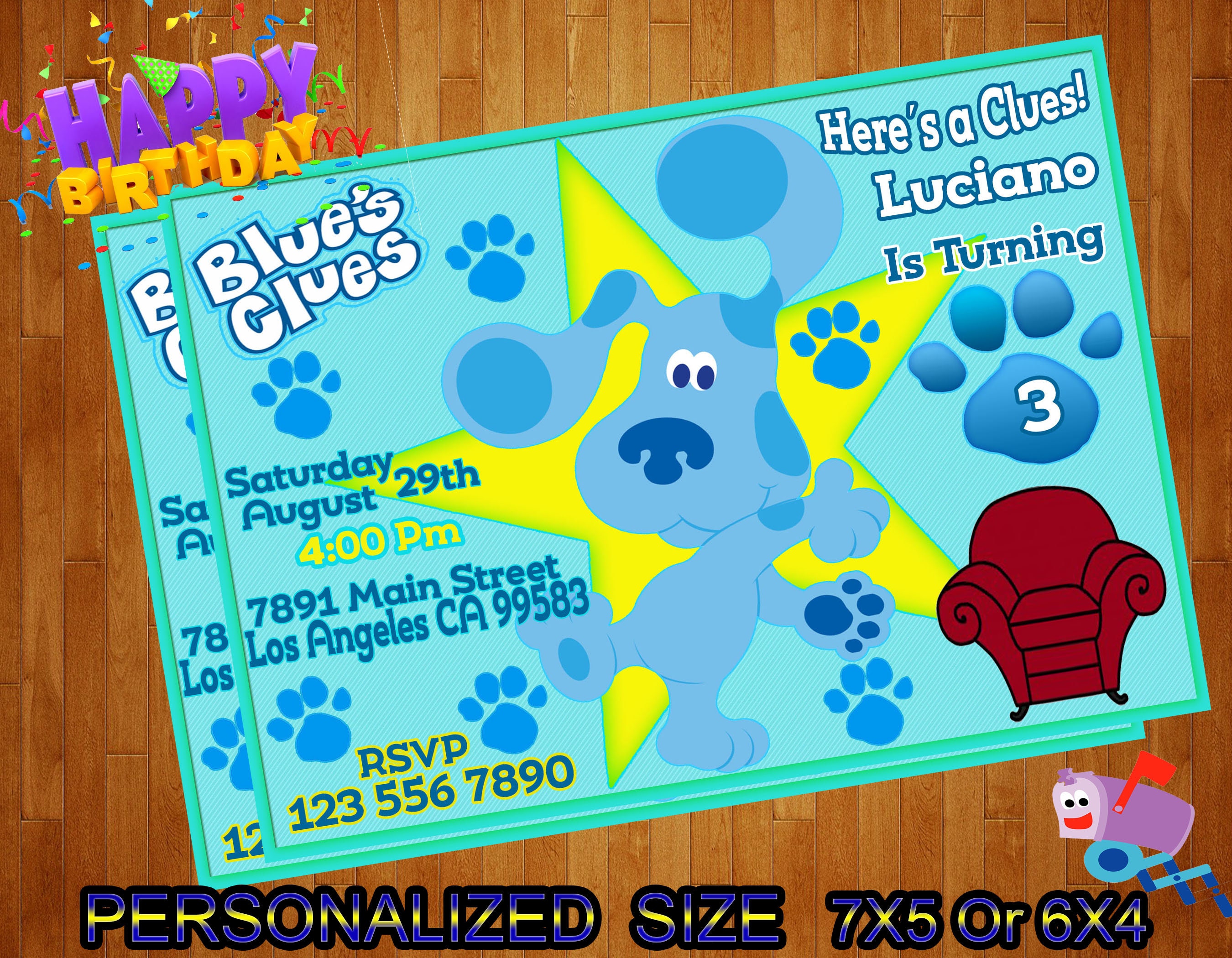Blues Clues Digital Invitation / Blues Clues Invitation / Etsy