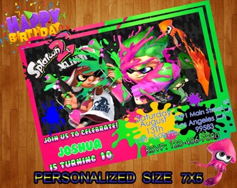 Splatoon Invitations Etsy
