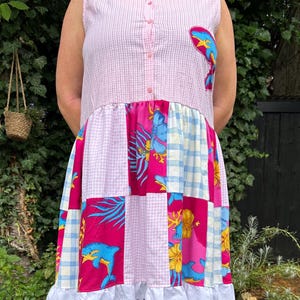 Upcycled 90s Dolphin Patchwork Smock Dress