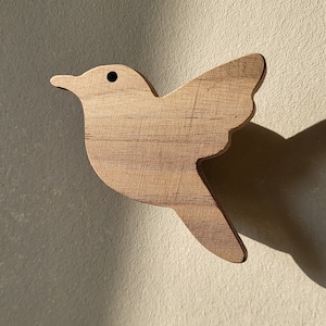 Jungle wall hook made of untreated walnut wood (monkey tiger monstera hummingbird) wardrobe coat hook children&#39;s room hallway baby gift