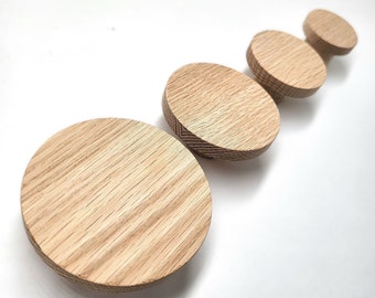 Round furniture handles made of untreated oak wood (Scandinavian) knob button chest of drawers cupboard drawer door children's room baby gift idea