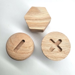 Tiradores para muebles de habitación infantil de madera de roble sin tratar, pomo, cómoda, armario, cajón, habitación infantil, escandinavo, regalo