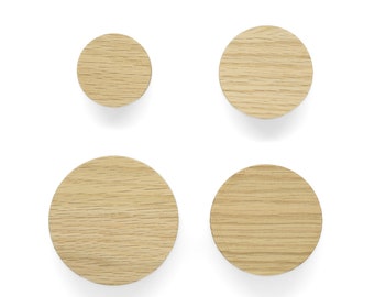 Round furniture handles made of untreated oak wood (Scandinavian) knob dresser cupboard drawer door children's room baby gift idea