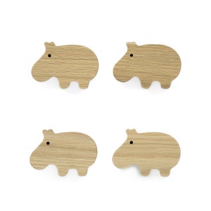 African Animals Untreated Oak Handles Elephant Lion Giraffe Hippopotamus Furniture Knob Dresser Drawer Nursery Gift image 10