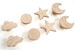 Handles for children's furniture made of untreated oak wood, sun moon stars, knob, button, chest of drawers, wardrobe, drawer, children's room, gift 