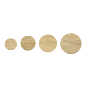 Round wall hooks made of untreated oak wood (Scandinavian) coat hooks wardrobe bedroom bathroom children's room decoration gift idea