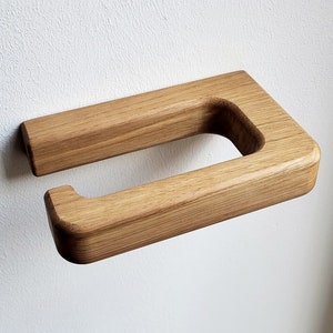 Porta carta igienica in legno massello di rovere, design, stabile (non si attacca!), Scandi, minimalista, sostenibile, bagno, carta igienica