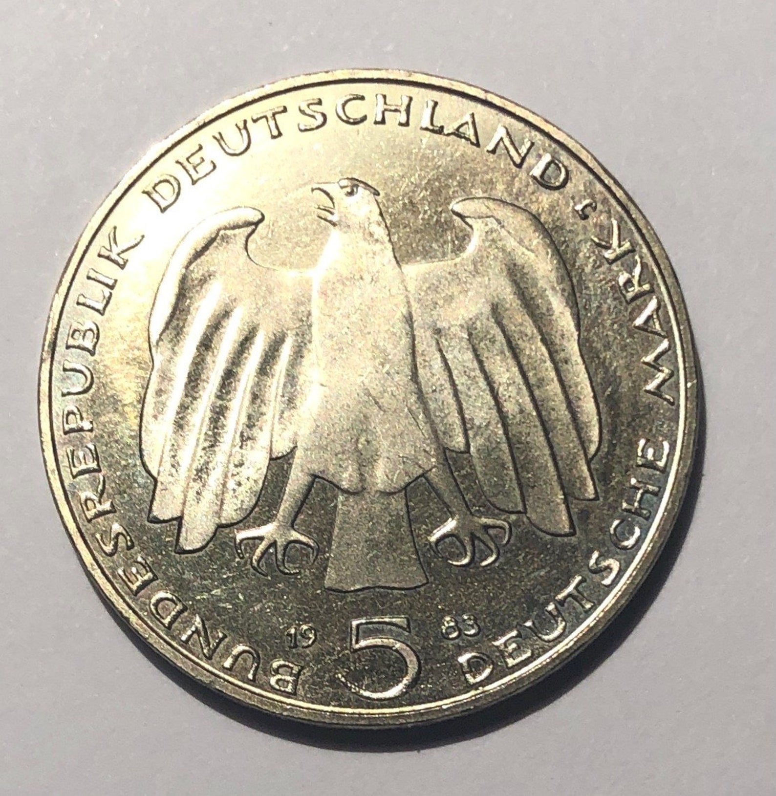 1983 German 5 Mark Coin Commemorative issue 100th | Etsy