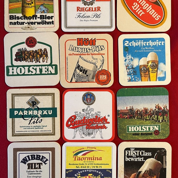 German Beer Coasters Lot 022 - Bierdeckel - 12 total, no duplicates - 12 total - FREE SHIPPING