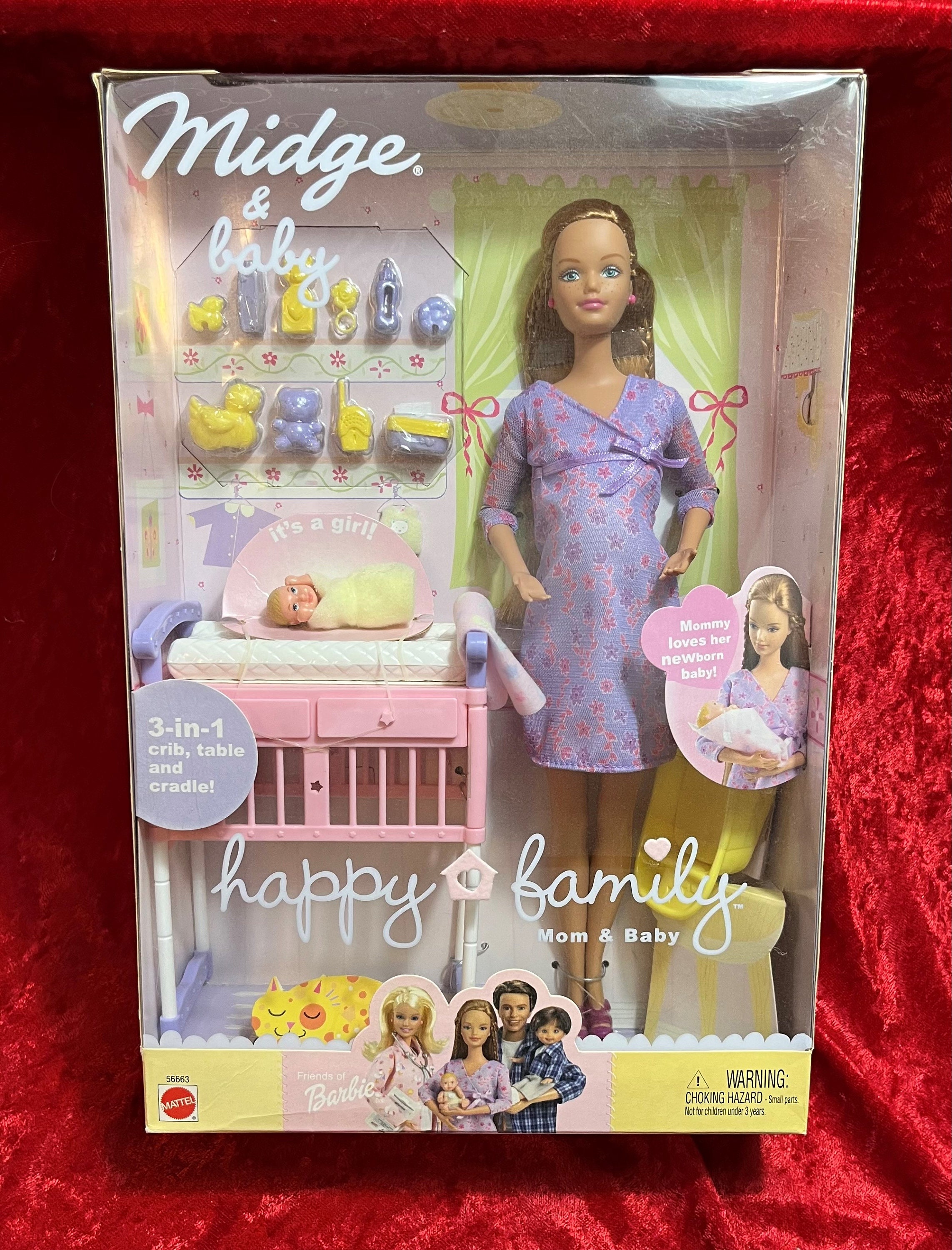 Mattel Happy Family Midge & Baby Barbie Doll - (56663) for sale online