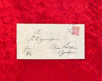 Historical German document/letter from 1878 - included 10 pfennig stamp and Official legal stamping
