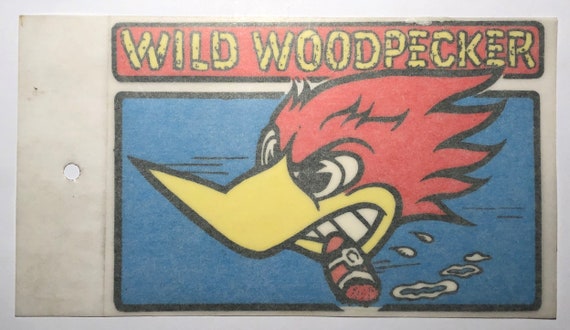 Vintage Wild Woodpecker Window Decal Hot Rod Accessory Etsy