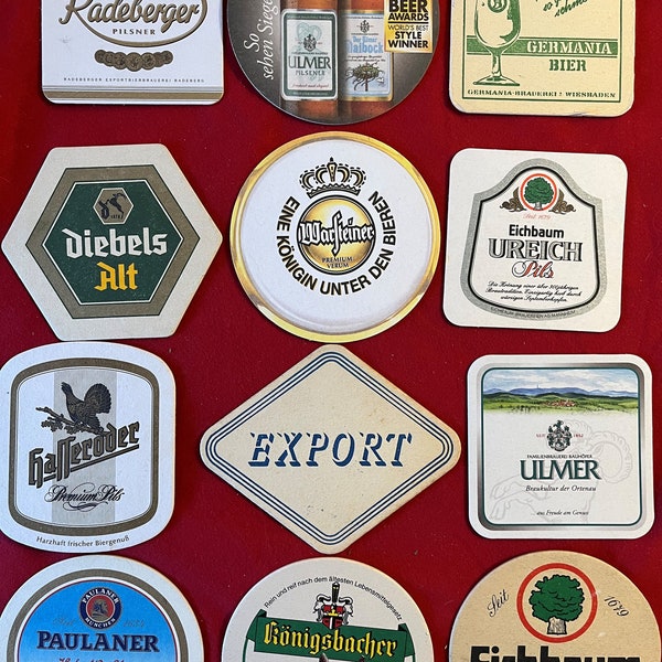 German Beer Coasters Lot 013 - Bierdeckel - 12 total, no duplicates - 12 total - FREE SHIPPING