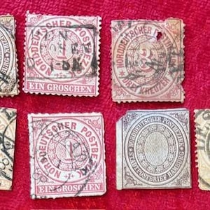 Germany Stamp Lot 001 - North Germany Postal District, circa 1860&#39;s - Lot of seven
