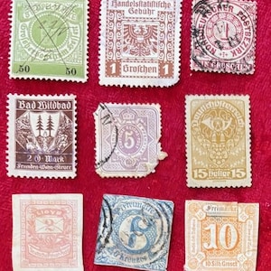 Germany Stamp Lot 002 - 1800&#39;s assortment of nine German stamps -