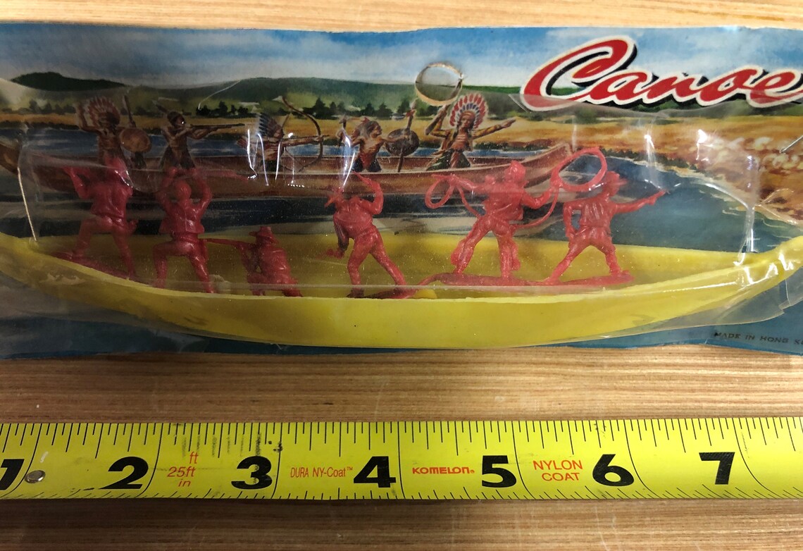 1/72 scale Yellow Canoe with Cowboys Like Giant Plastic Corp Etsy