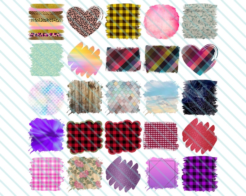 May include: A set of 24 digital scrapbook paper designs featuring various patterns, including plaid, checkered, floral, and geometric designs. The papers are in a variety of colors, including pink, blue, green, red, and yellow.