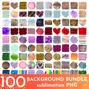 Sublimation Background Bundle - 100 PNG Sublimation Designs - Sublimation Transfer - Custom T Shirt - Clipart - Scrapbooking