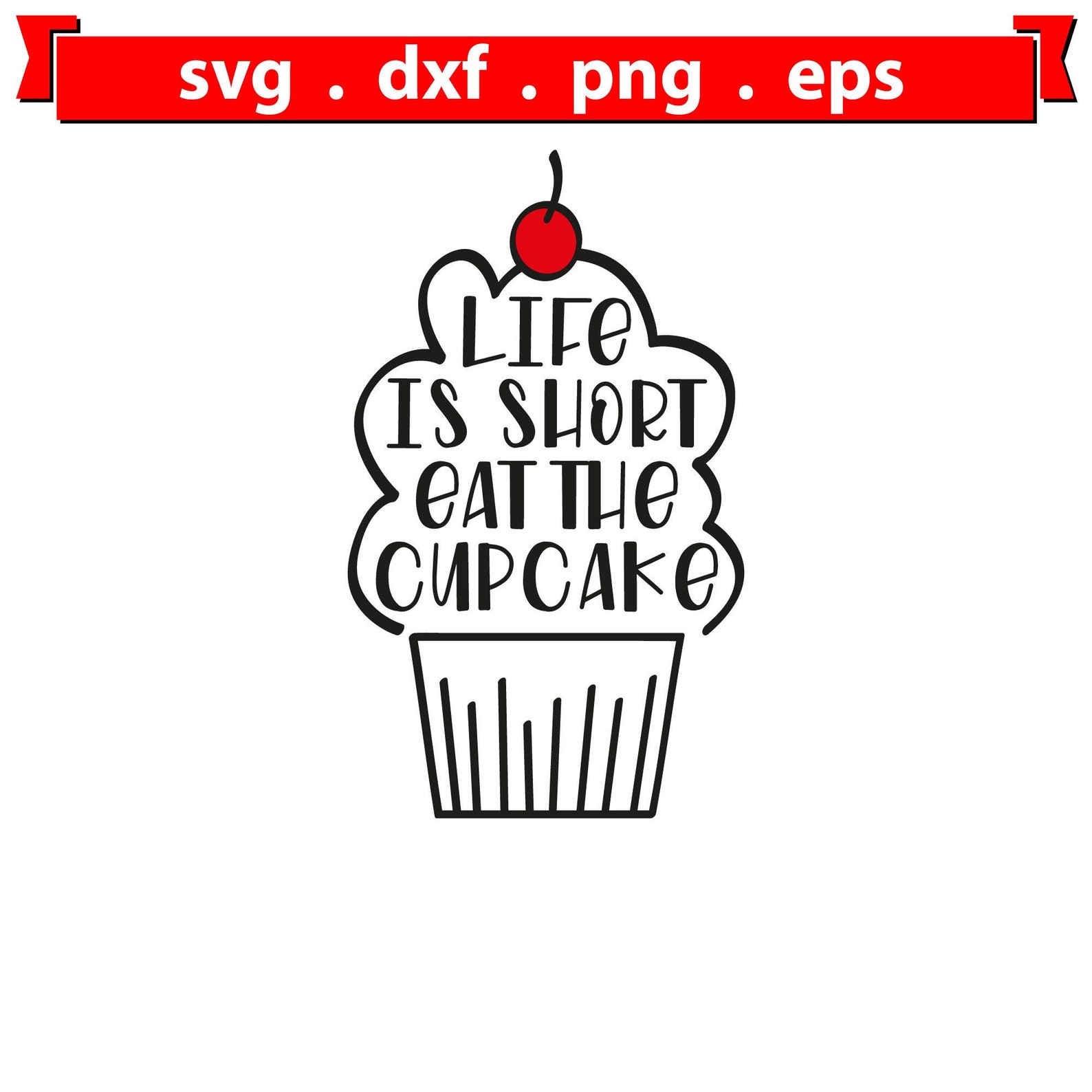 Life Is Short Eat The Cake Quote SVG files for Cricut / Etsy