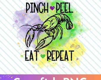 Crawfish Mardi Gras PNG – Sublimation Design, Crawfish Boil (Digital Download)