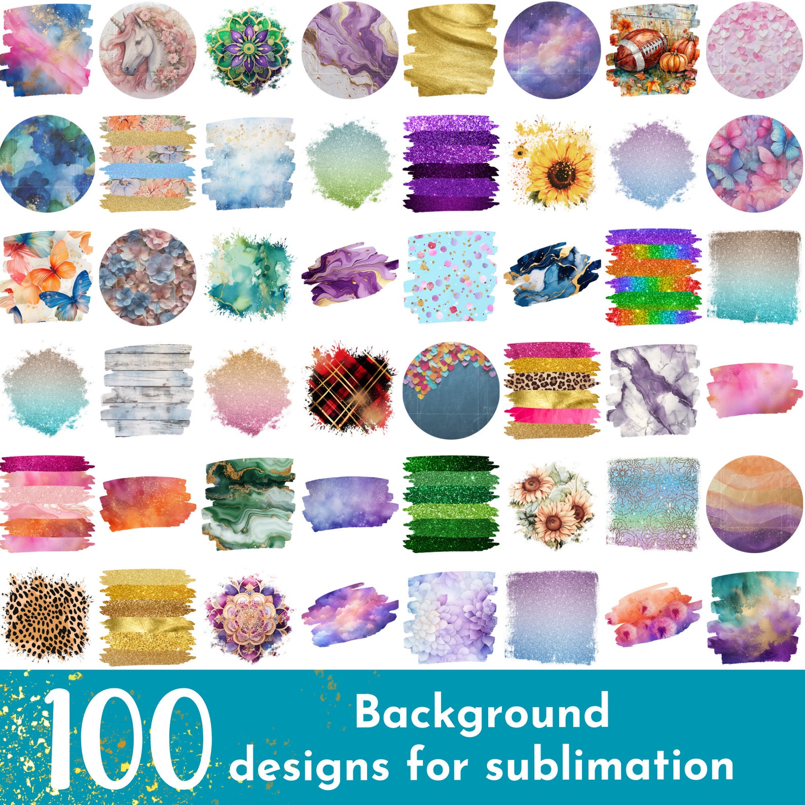 Sublimtion Backround Sublimation Background Bundle - 100 PNG Sublimation Designs ...