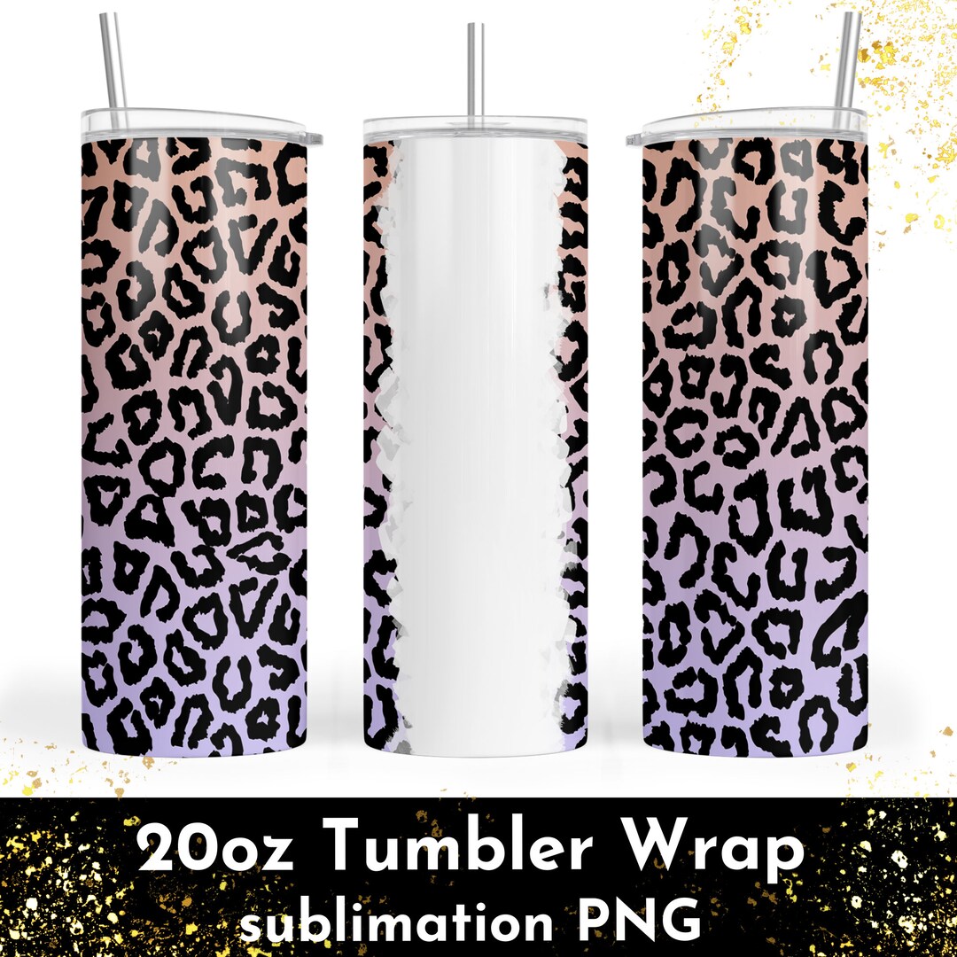 Tumbler Wrap 20oz Skinny Tumbler Sublimation Designs Leopard Print PNG ...