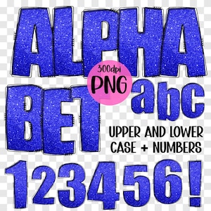Doodle Alphabet Sublimation PNG Blue Glitter | Sublimation Bundle Alphapack | Create Your Custom Sublimation Print | Sublimation Alphabet