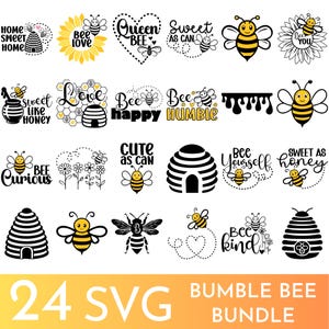 Bundle SVG abeille, Svg abeille, Clipart abeille mignon, Svg bourdon, abeille citations Svg, Svg type abeille, Reine des abeilles, Svg abeille vous-même, abeilles