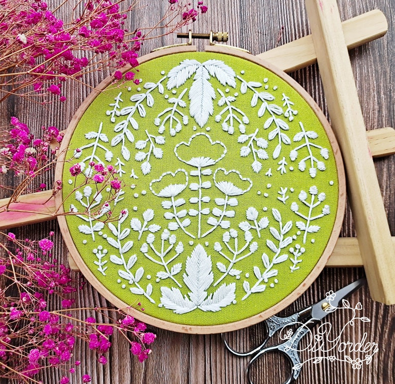 Mandala Simple embroidery kit beginner-Embroidery funny-Embroidery kit flower-Birthday Gift-Handmade craft-Floss-Mandala pattern-sewing kit image 5