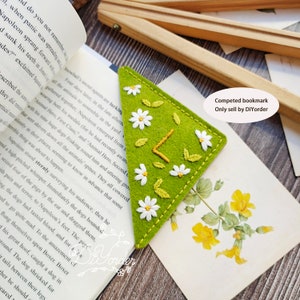 Marcador de letras personalizado - Marcadores de fieltro de bordado personalizados- Marcador de esquina-Regalo de cumpleaños-Esquina de marcador