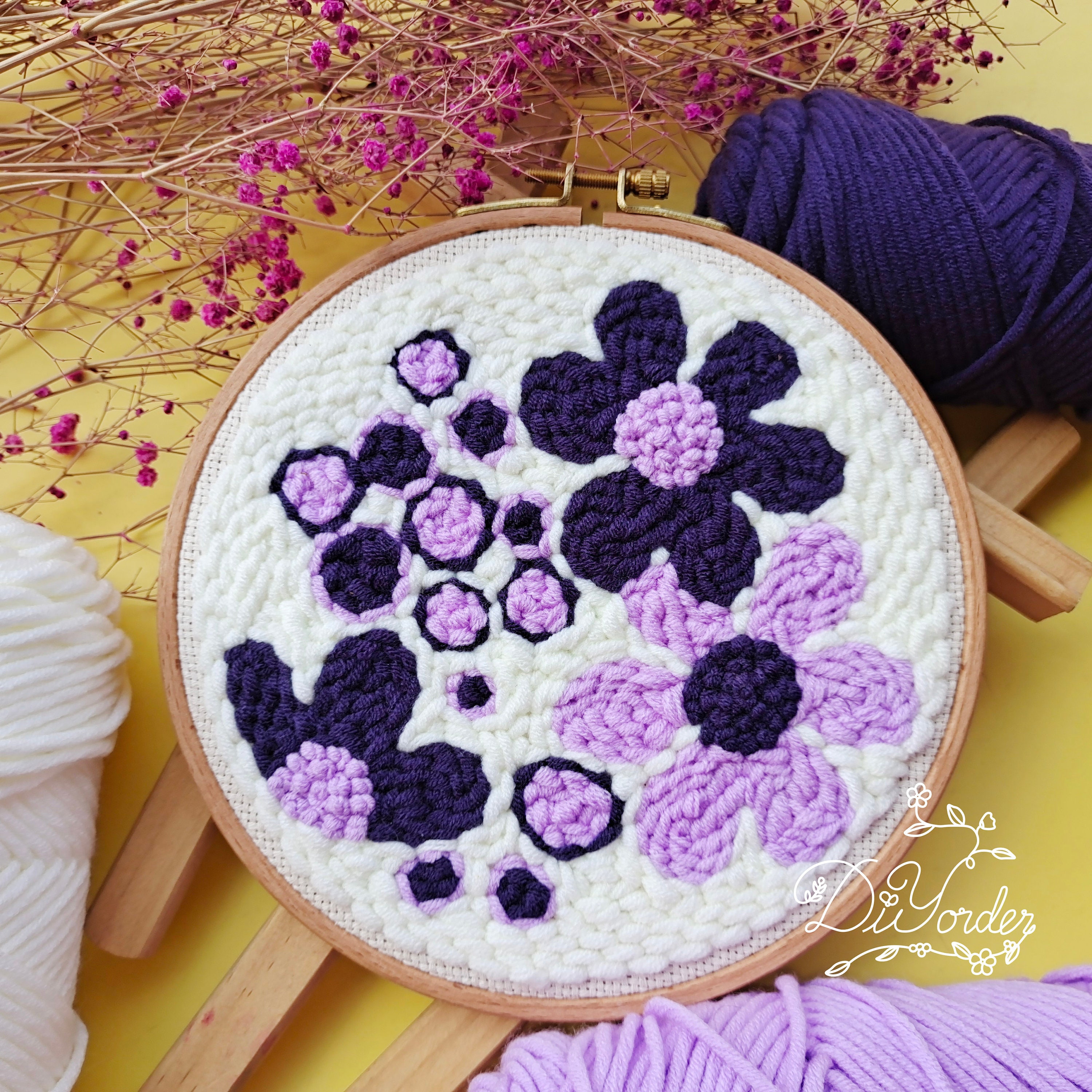 Purple Flower Punch Needle Kit