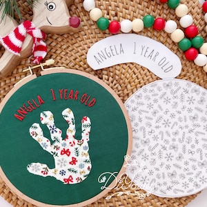 Handafdruk voor Kerstmis 2026 (borduurles voor beginners): Handafdruk maken met stokjes en steken