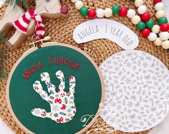 Baby Handprint for Embroidery Beginner: Stick and Stitch to handprint