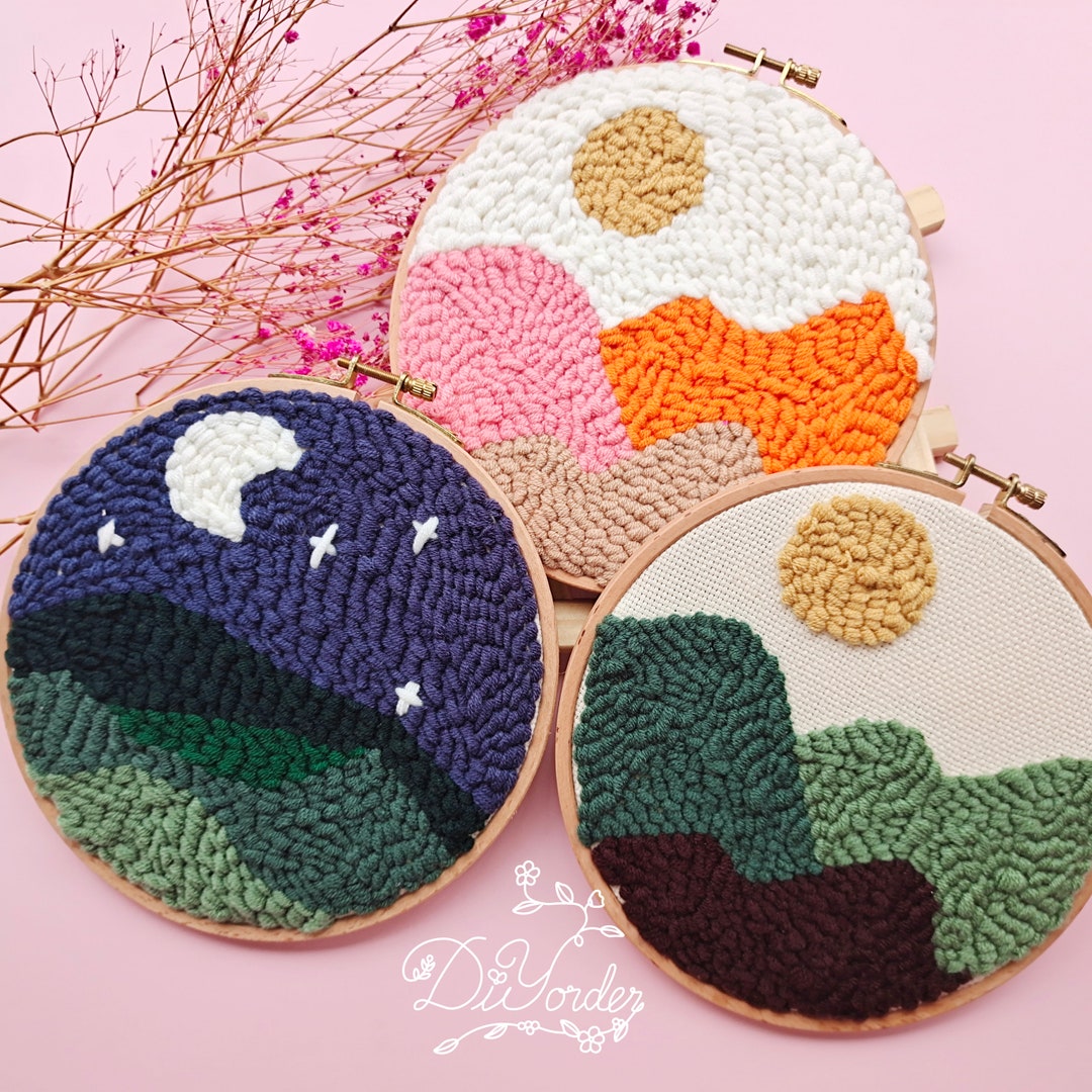 Cute Pattern Punch Needle Kits Soft Yarn Punch Needle Embroidery Kits For  Beginners Easy Embroidery Needlewor Home Decor - Embroidery - AliExpress