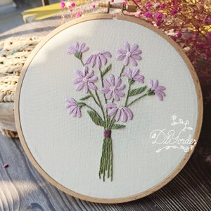 Bouquet Daisy Flower Embroidery Kit- Handstickerei Kit- Blumen Emboridey- Vordruck Stoff- Party Geburtstag Geschenk- Handarbeit- Hoop Art