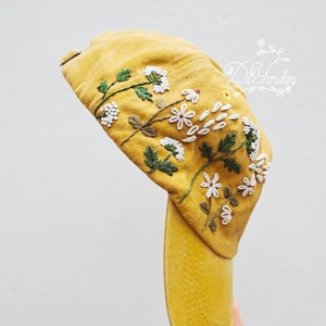 Flower Embroidered Hat, Embroidered Denim Cap, Vintage Hat For Woman, Corduroy Cap Hat , Birthday Gift, Hat