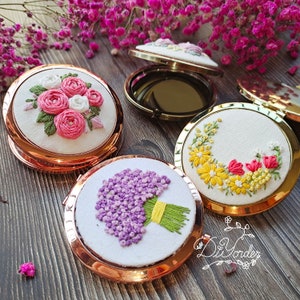 Floral Embroidery Mirror Kit: DIY Craft Gift