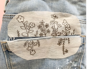 8 kinds Stick and Stitch Embroidery ,Bag stick ,Flower embroidery pattern, DIY Clothes embroidery, DIY bag stick, hat stick, cloth stick