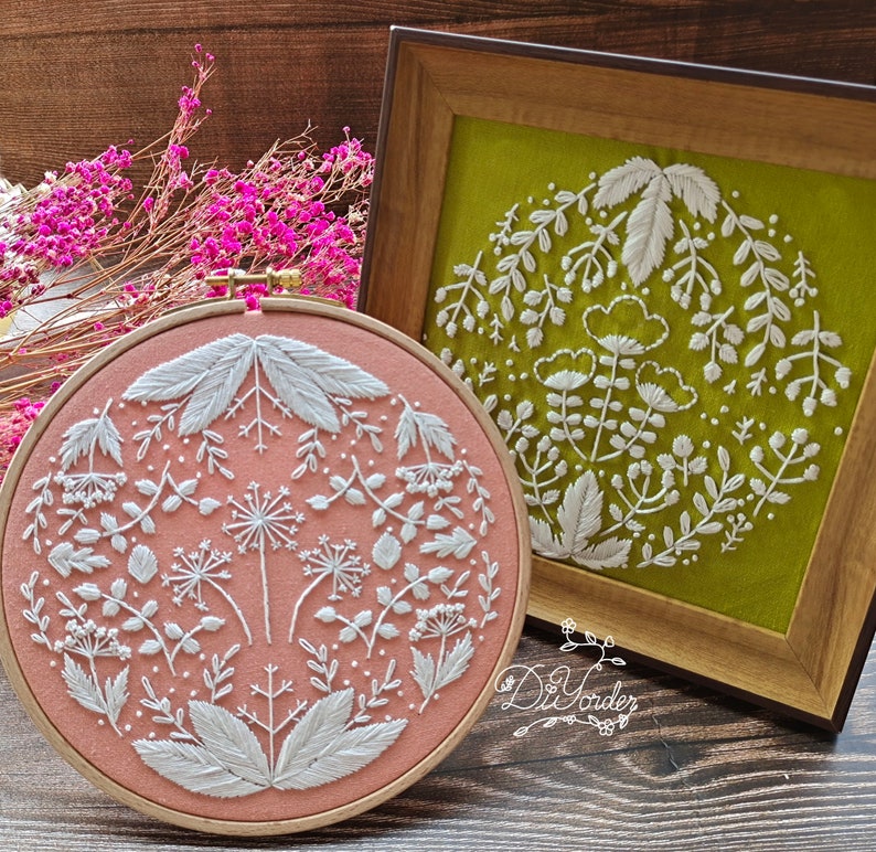 Mandala Simple embroidery kit beginner-Embroidery funny-Embroidery kit flower-Birthday Gift-Handmade craft-Floss-Mandala pattern-sewing kit image 1