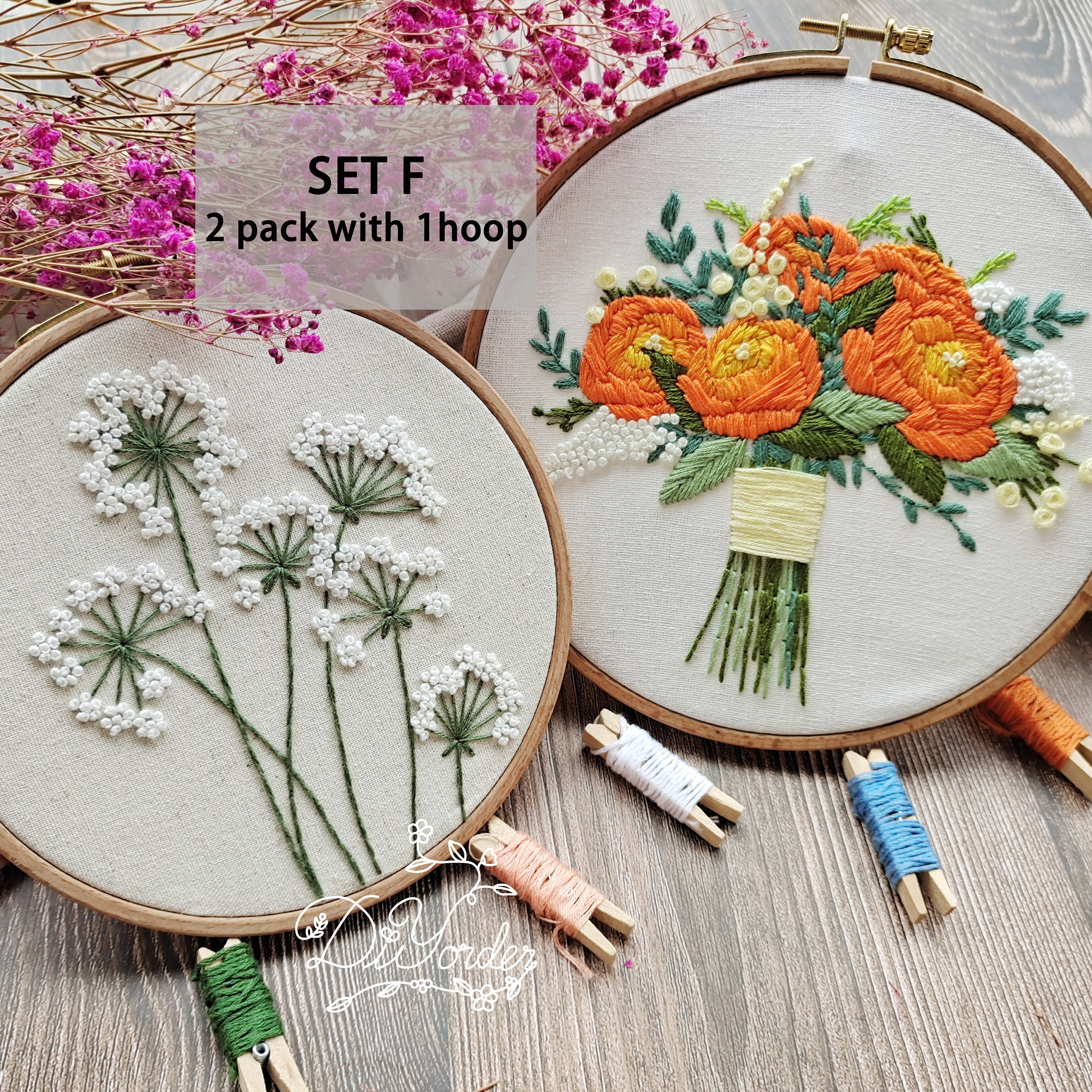 Floral Embroidery Kit – Lone Fox