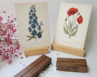 Expositor de tarjetas de madera: Número de mesa, foto y soporte para menú