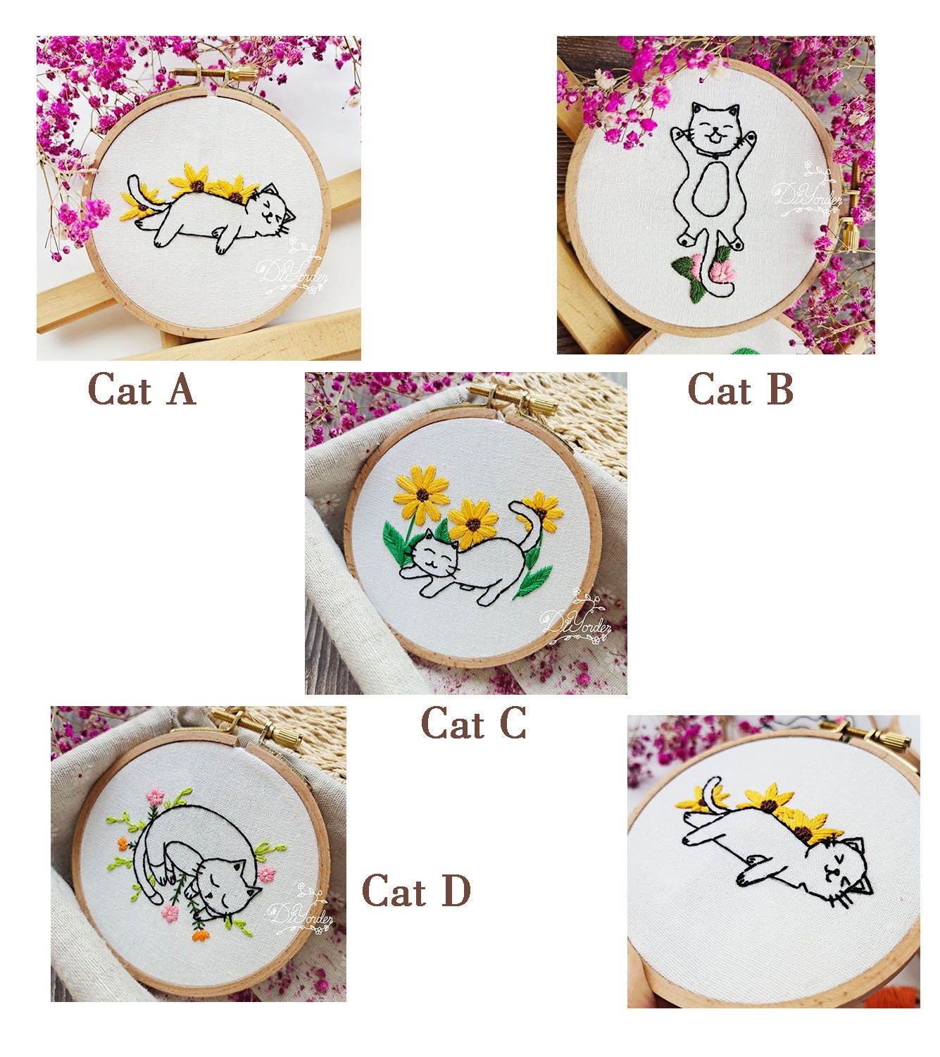 Embroidery Kit - Handmade in the USA - Garden Cat Embroidery Kit - Gift &  Gather