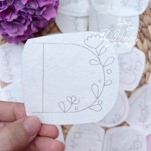 Patrón de bordado de letras del alfabeto 26, palo y puntada de letras, papel de bordado de palo, bordado de moda para sombrero, ropa y bolso