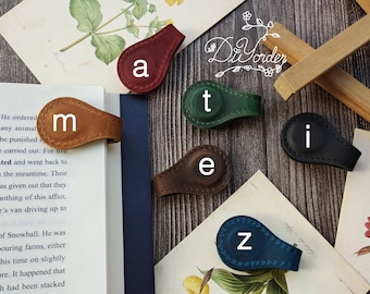 Personalized Leather Magnetic Bookmark: A to Z Handmade Book Mark