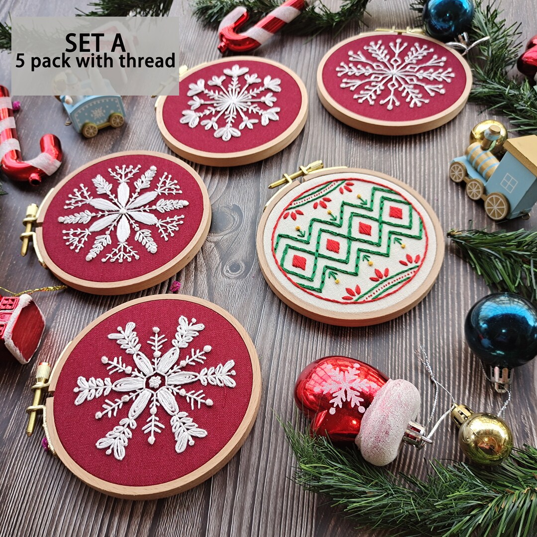 2025年クリスマスオーナメント刺繍キット：DIYホリデーデコレーション