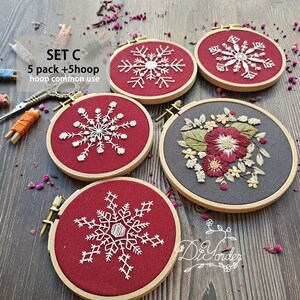 Red Flower embroidery kit-Handmade Embroidery-gift for her-Flower Embroidery Design-Needlepoint-DIY Craft Kit-Birthday Gift-Christmas Gift image 7