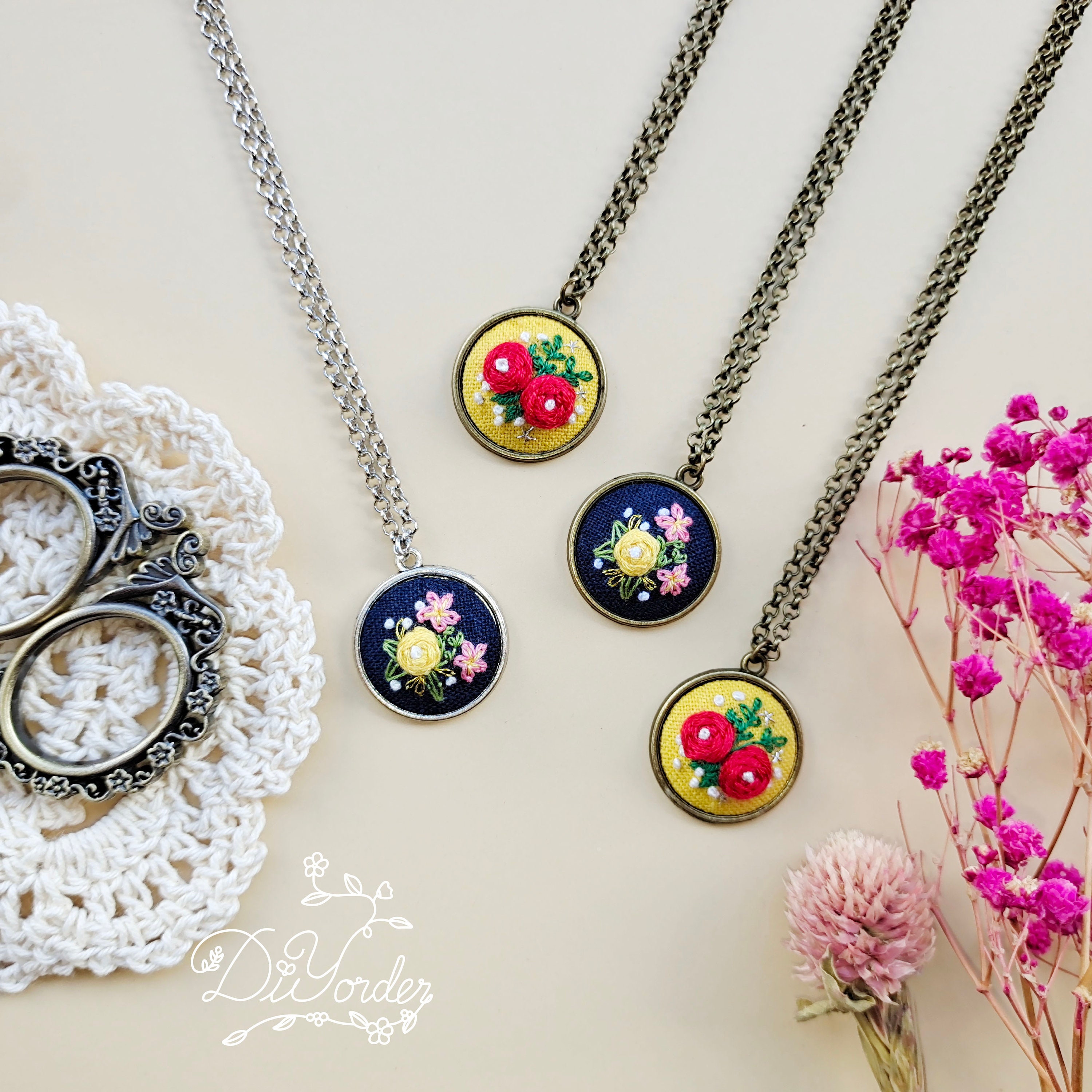 DIY Blank Pendant Round Embroidery Pendant Embroidery Etsy UK