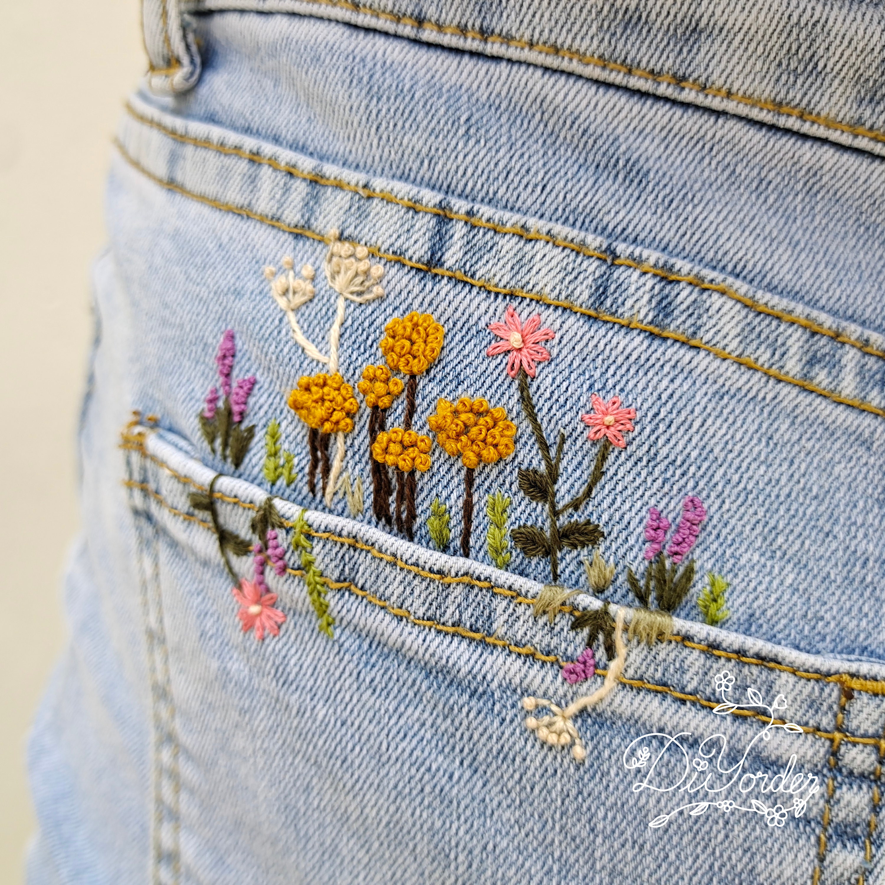 Pocket Embroidery Flower Kit-embroidery Stitch on - Etsy