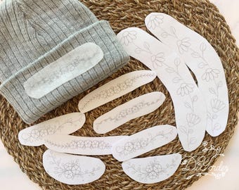 Rose Stick and Stitch Embroidery for beanie: Clothing, Bags ,hat